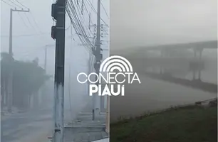 Neblina cobre Parnaíba e reduz visibilidade na manhã desta terça-feira (28) (Foto: Reprodução)
