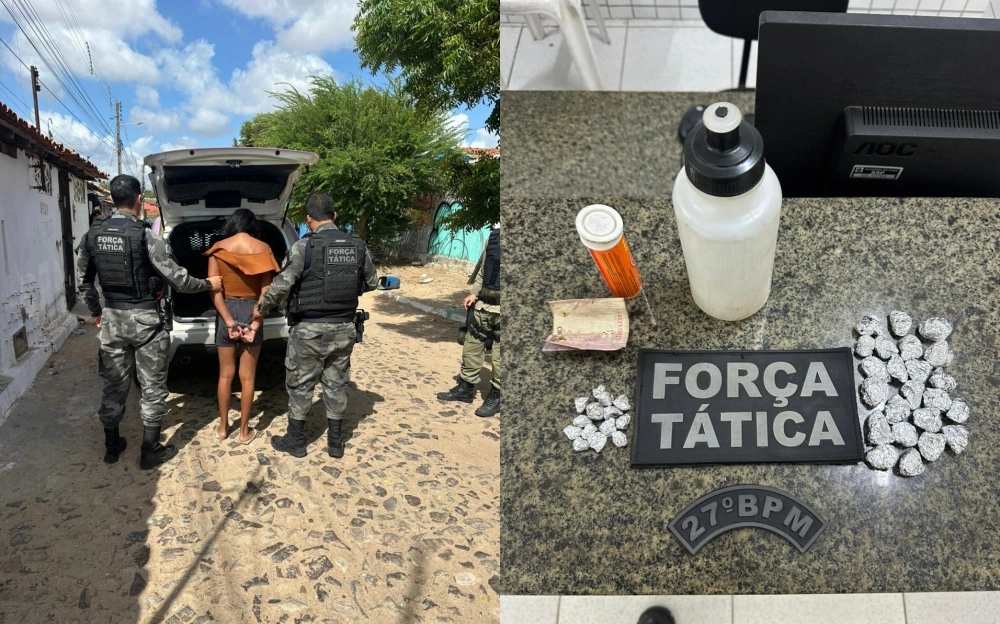 PM prende mulher por tráfico de drogas no bairro Frei Higino, em Parnaíba