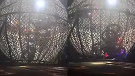 Pneu estoura e provoca acidente com quatro motos em circo de Parnaíba (Foto: Conecta Piauí)