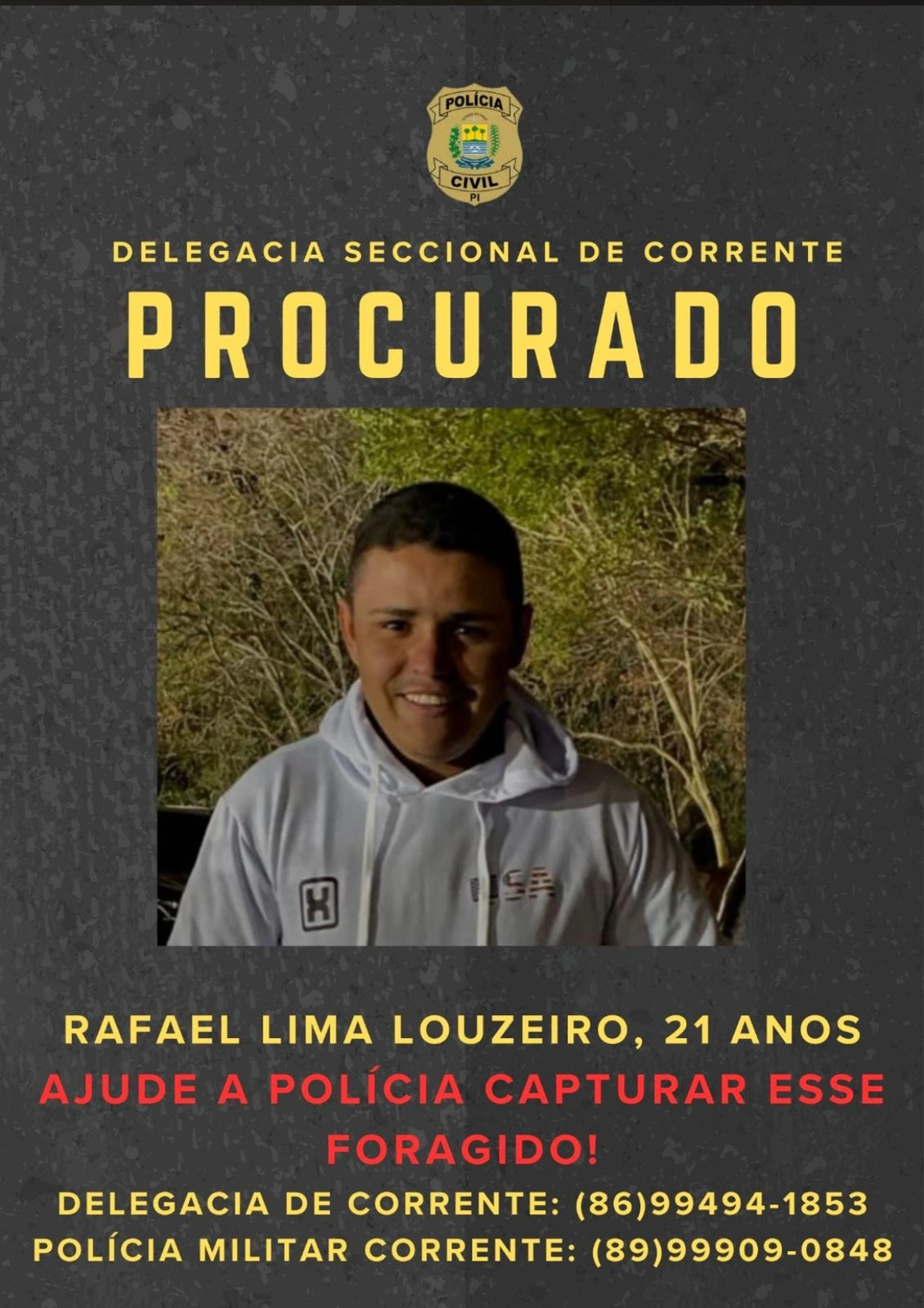 Polícia procura foragido por morte de funcionário da prefeitura no Sul do Piauí