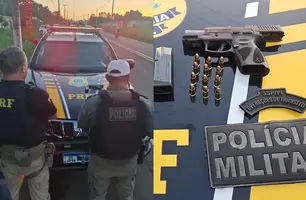 Porsche é interceptado na BR-343 e pistola 9mm é apreendida em Floriano (Foto: Reprodução)