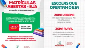 Prefeitura de Alto Longá abre matrículas para o Ensino de Jovens e Adultos (Foto: Reprodução)