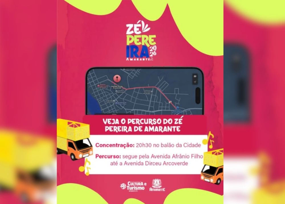 Prefeitura de Amarante divulga trajeto do Zé Pereira 2026; confira programação
