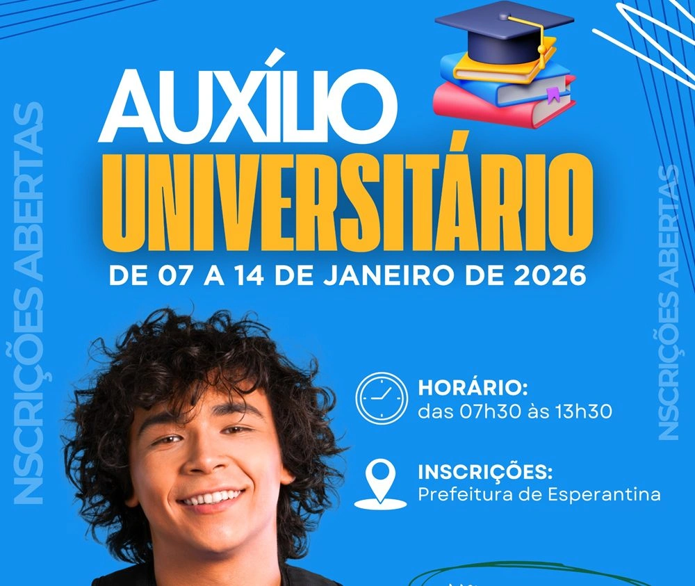 Prefeitura de Esperantina inicia inscrições para o Auxílio Universitário 2026