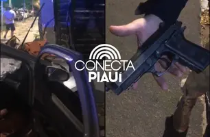 PRF prende assaltantes com carro roubado após perseguição em Teresina (Foto: Reprodução)