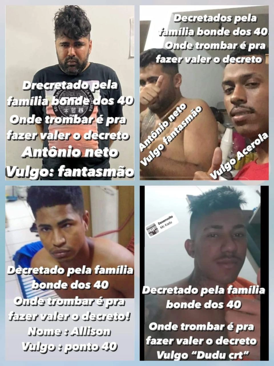 Prisão revela racha no Bonde dos 40 que provocou diversas execuções em Teresina