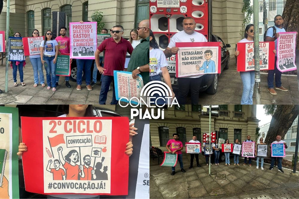 Professores aprovados em concurso cobram nomeações em protesto em Teresina