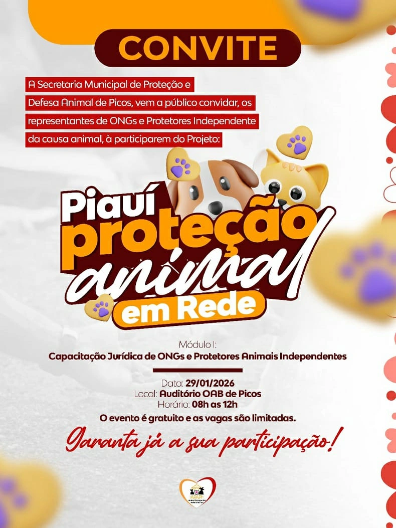 Projeto Piauí Proteção Animal em Rede promove capacitação jurídica em Picos