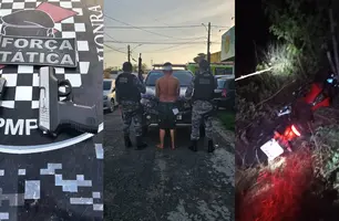 Quadrilha faz irmão de PM de refém durante assalto em Campo Maior; um foi preso (Foto: Reprodução)