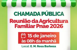 São João do Arraial abre Chamada Pública do PNAE 2026 para Agricultura Familiar (Foto: Reprodução)