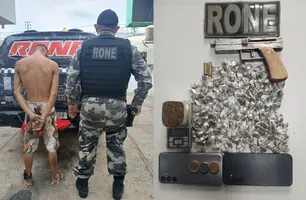 Suspeito é preso com arma e grande quantidade de maconha em Teresina (Foto: Reprodução)