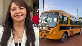 Teresa Britto critica Prefeitura por retirada do transporte escolar em Teresina (Foto: Conecta Piauí e Reprodução)