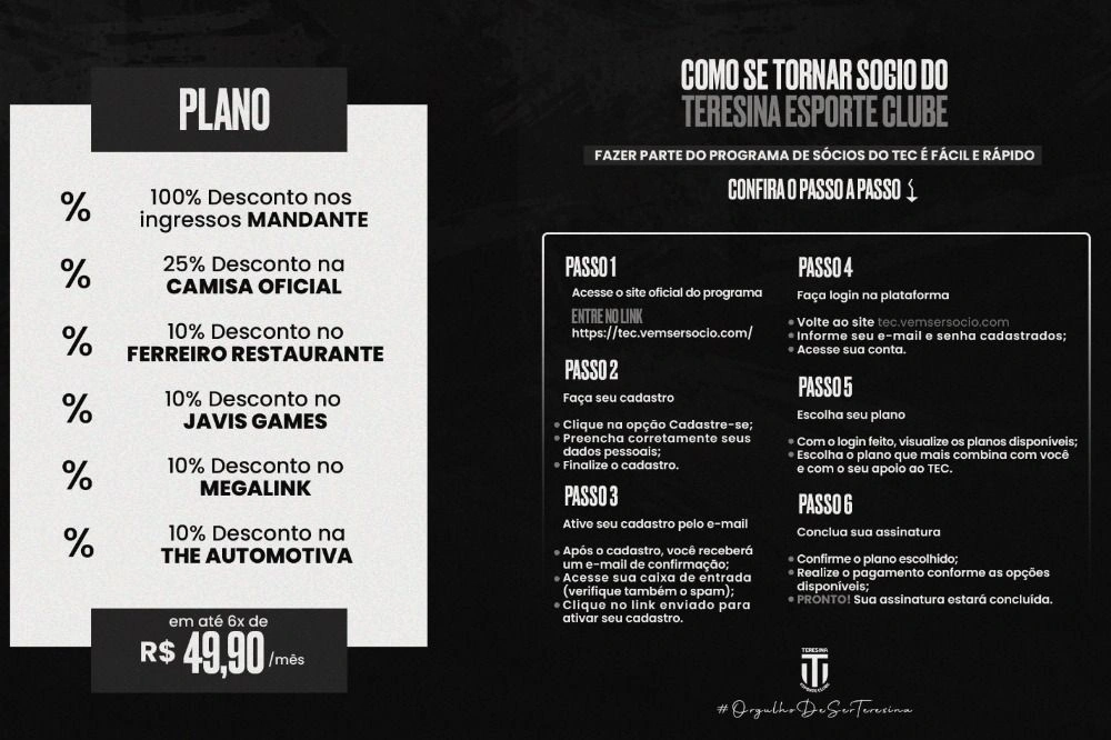 Teresina lança programa de Sócio Torcedor e estreia com vitória no Piauiense 2026