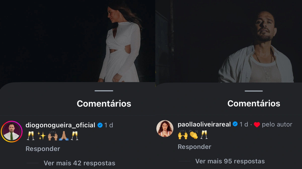 Troca de comentários entre Diogo Nogueira e Paolla Oliveira agitou a internet