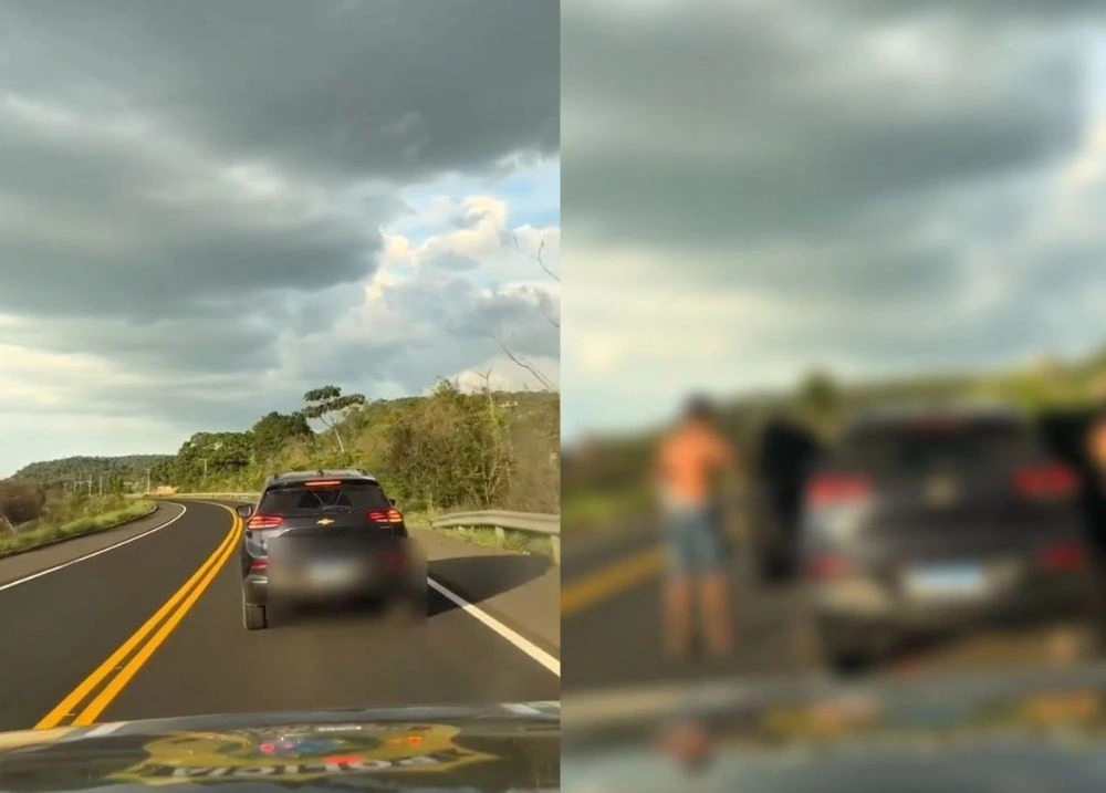 Vídeo mostra momento em que PRF intercepta veículo roubado na BR-343, em Teresina