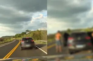 Vídeo mostra momento em que PRF intercepta veículo roubado na BR-343, em Teresina (Foto: Reprodução)