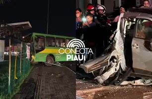 Acidente entre ônibus e carro provoca falta de energia na zona Norte de Teresina (Foto: Reprodução)