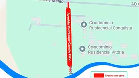 Águas de Teresina interdita trecho de avenida para obra na zona Sudeste (Foto: Reprodução)