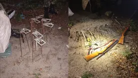 Armas usadas em caça ilegal no Parque Nacional Serra das Confusões são apreendidas (Foto: Divulgação)