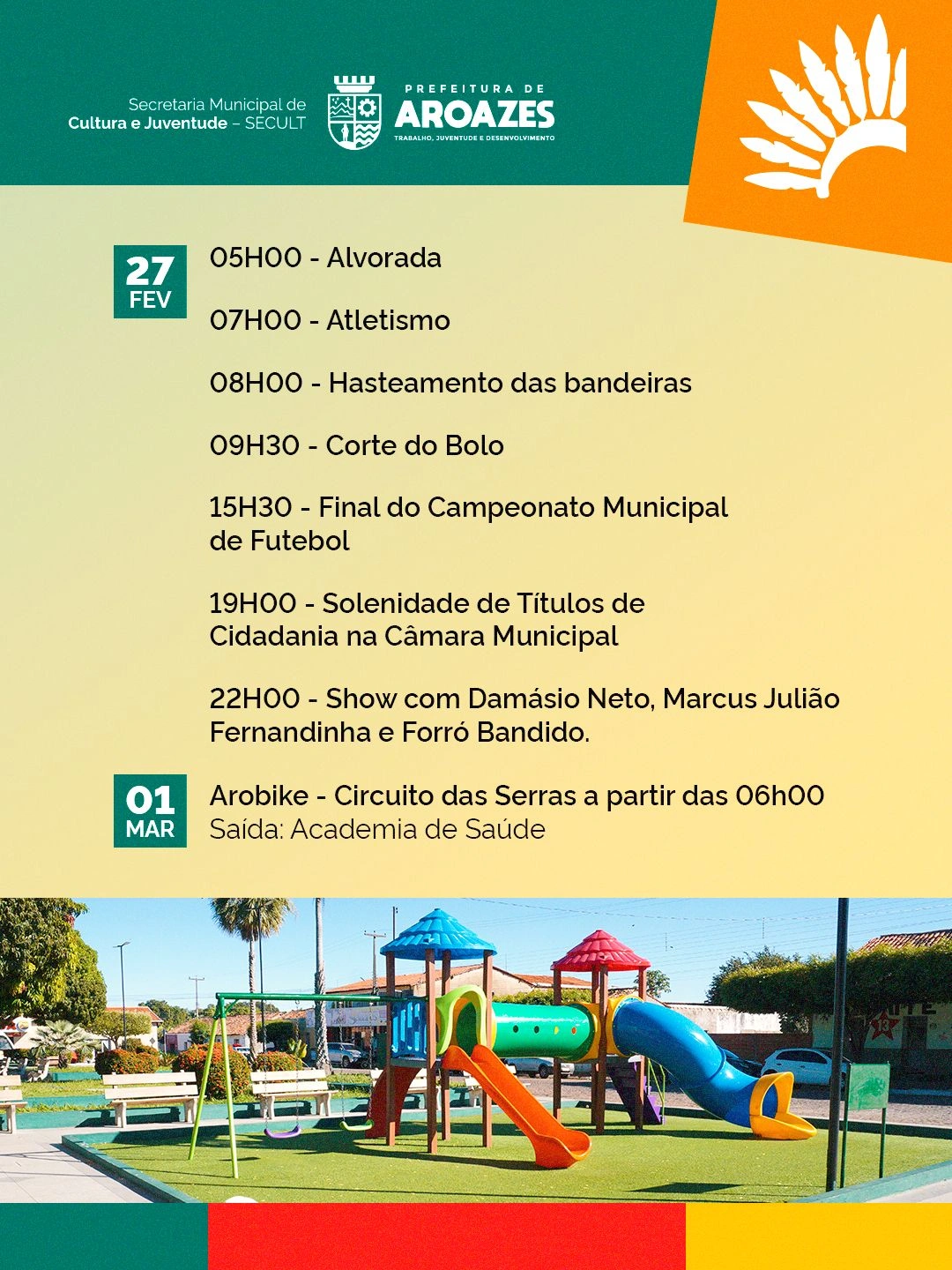 Aroazes celebra 64 anos com esportes, fé e grande festa popular