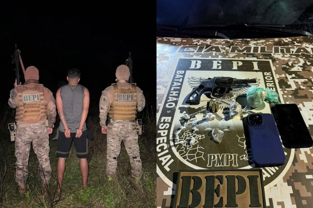 BEPI prende suspeito com drogas e arma de fogo no Centro de Água Branca