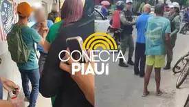 Briga por lugar em fila termina com idosos na Central de Flagrantes de Teresina (Foto: Reprodução)