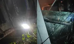 Caminhão de lixo capota durante chuva e deixa auxiliar de coleta ferido em Nazária