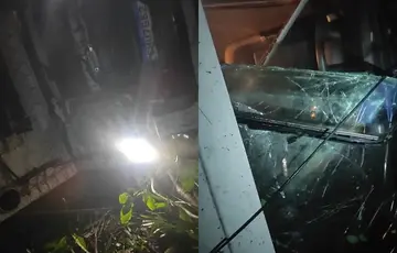 Caminhão de lixo capota durante chuva e deixa auxiliar de coleta ferido em Nazária