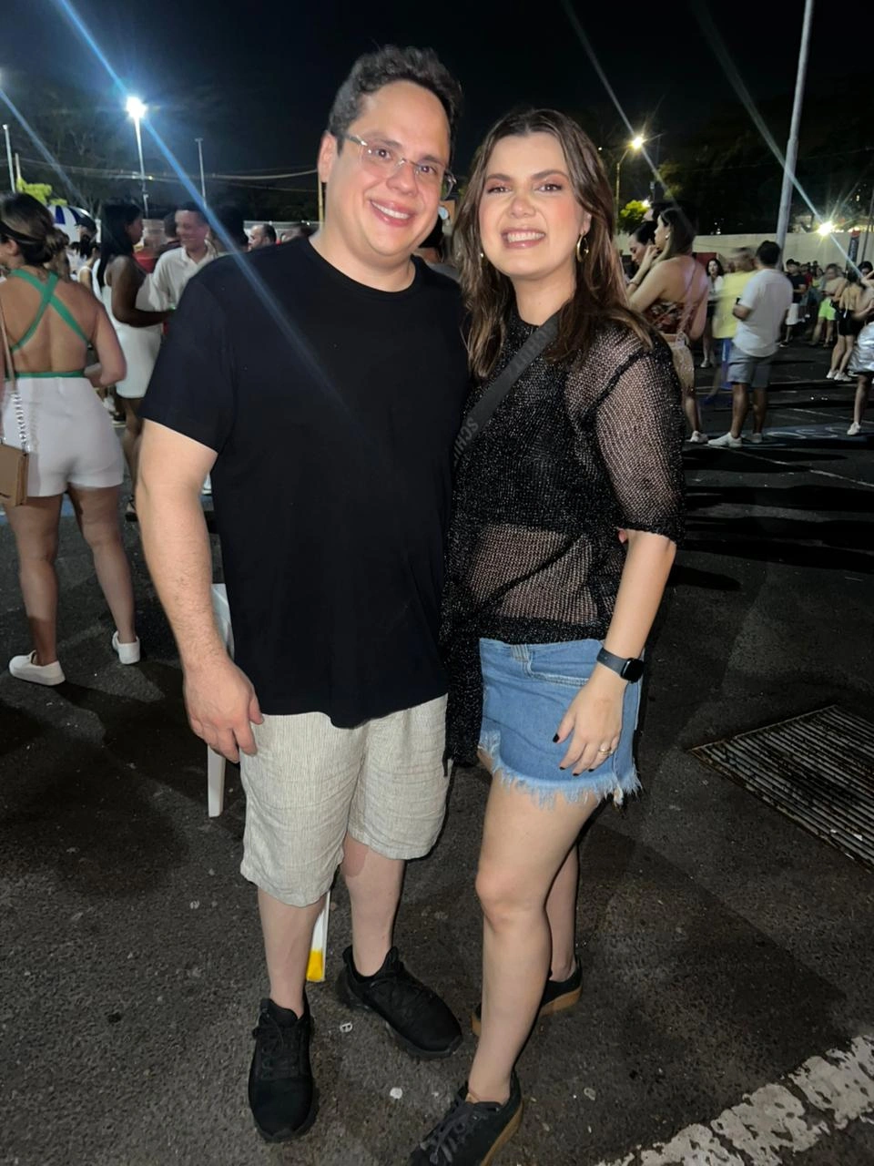 Cardiologista Victor Lira e Rhaissa Feitoza Lira em dia de Bloquinho do Bosque