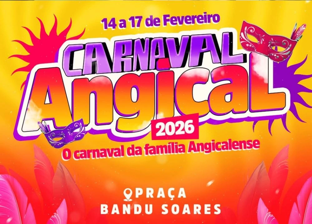Carnaval de Angical 2026 acontece de 14 a 17 de fevereiro na Praça Bandu Soares