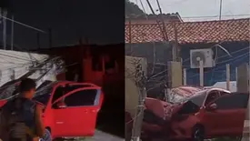 Casal fica ferido após carro colidir com poste em avenida de Floriano (Foto: Reprodução)