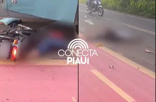 Casal morre em colisão entre moto e ônibus escolar na zona rural de Teresina (Foto: Reprodução)