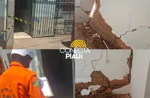 Casas são interditadas após risco de desabamento ser identificado em Oeiras (Foto: Reprodução)