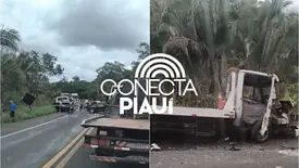 Colisão entre carro e caminhão na BR-316 prejudica tráfego próximo a Monsenhor Gil (Foto: Reprodução)