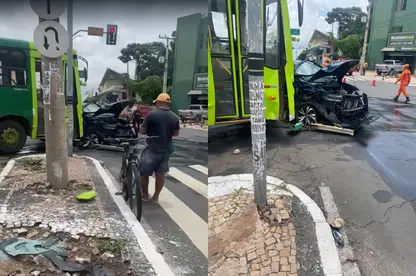 Colisão entre carro e ônibus deixa feridos na avenida Miguel Rosa, em Teresina