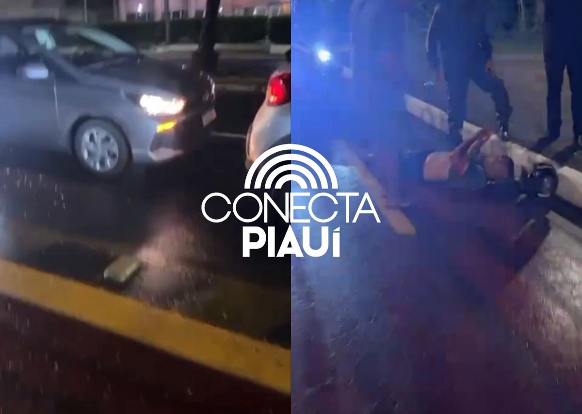 Colisão entre três carros e moto causa engavetamento na Av. Castelo Branco