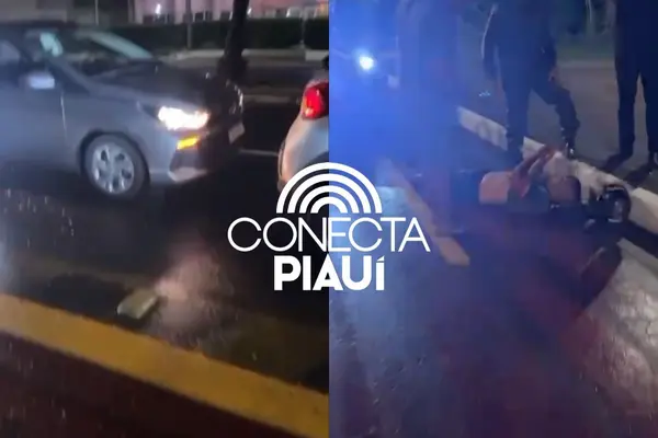 Colisão entre três carros e moto causa engavetamento na Av. Castelo Branco