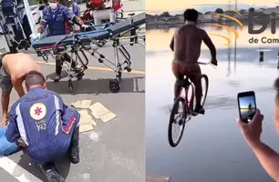 'Cowboy', astro de Campo Maior, sofre acidente de bicicleta e é socorrido (Foto: Reprodução)