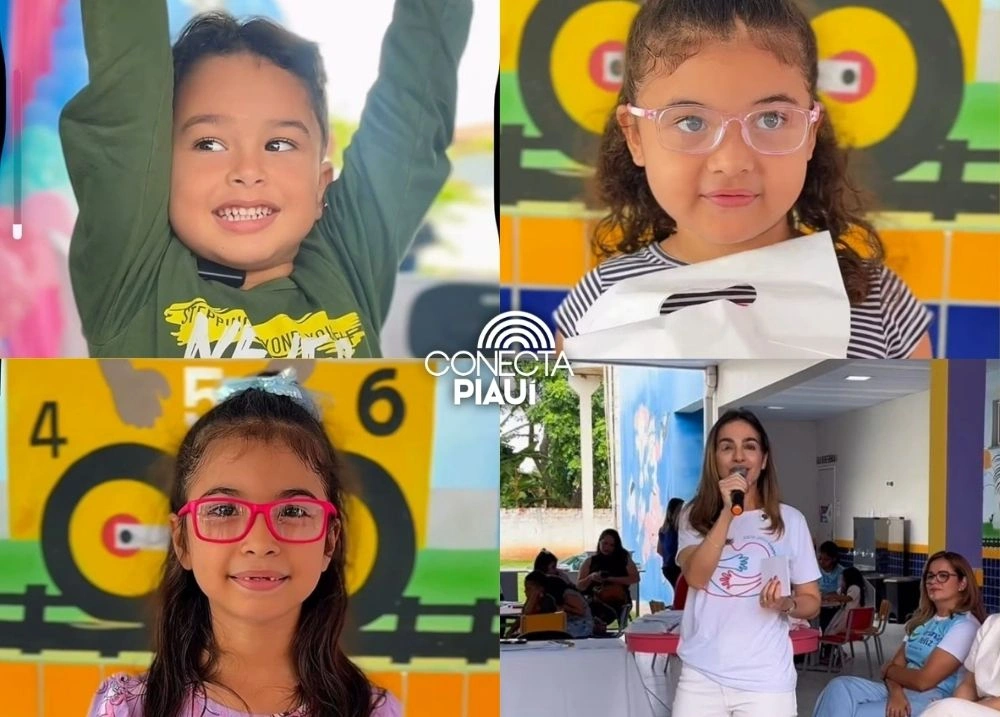 Crianças de Alto Longá recebem óculos após atendimentos da Carretinha da Saúde