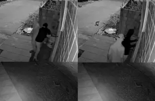 Criminosos tentam arrombar verdurão na Avenida Duque de Caxias, em Oeiras (Foto: Reprodução)