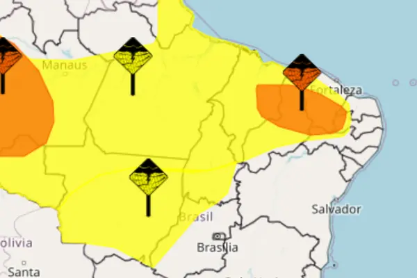 Domingo de Carnaval no Piauí tem alerta de chuvas fortes e ventos de até 100 km