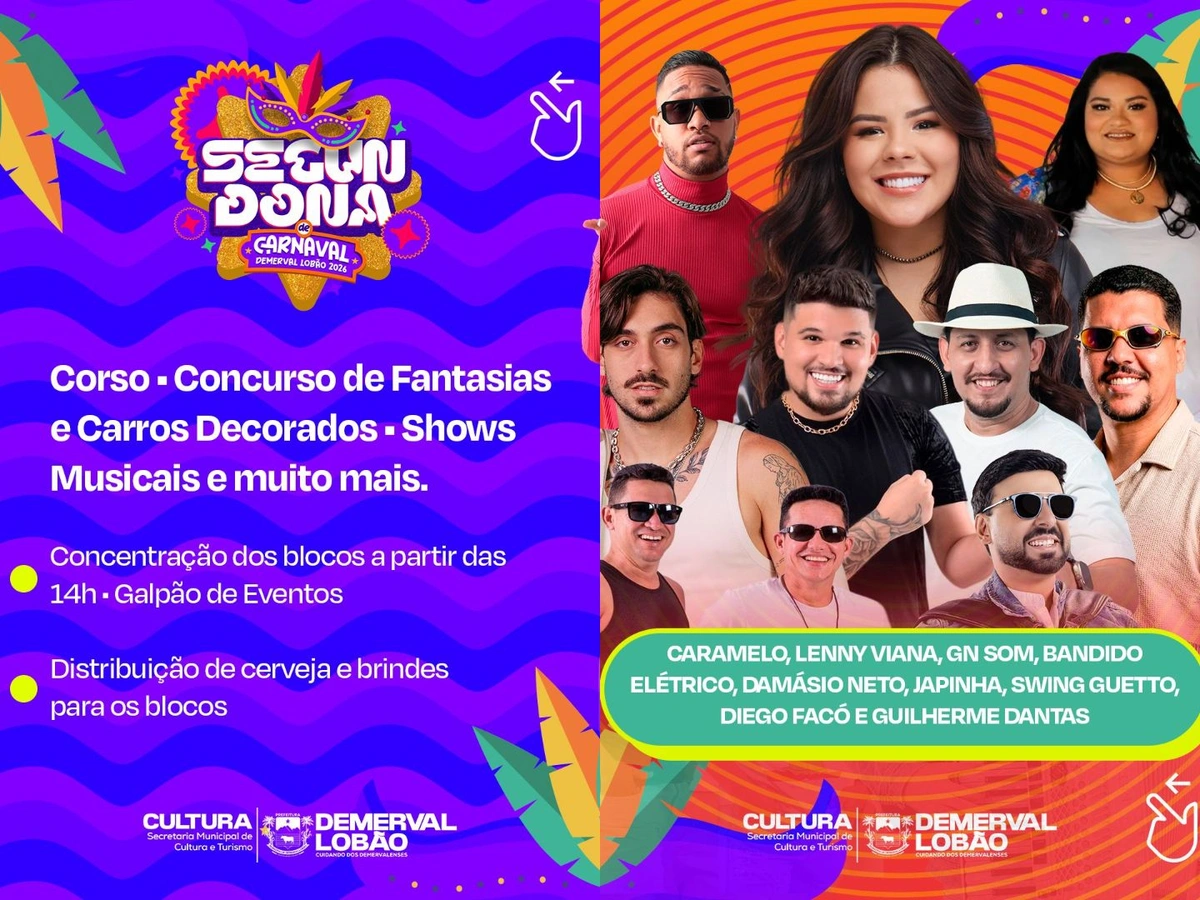 Evento acontece dia 16 de fevereiro e reúne corso, concurso de fantasias e atrações musicais