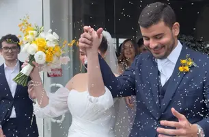 Foi lindo a cerimônia de casamento dos apaixonados Filipe Luiz e Malu Mapurunga (Foto: Instagram)