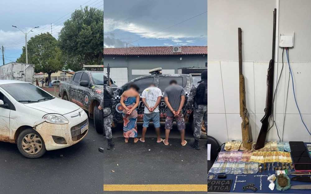 Força Tática prende trio e apreende armas e drogas no Sul do PI