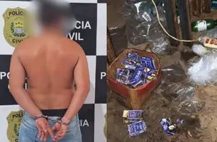 Homem arromba comércio, furta produtos e é preso em Santa Cruz do Piauí (Foto: Divulgação)