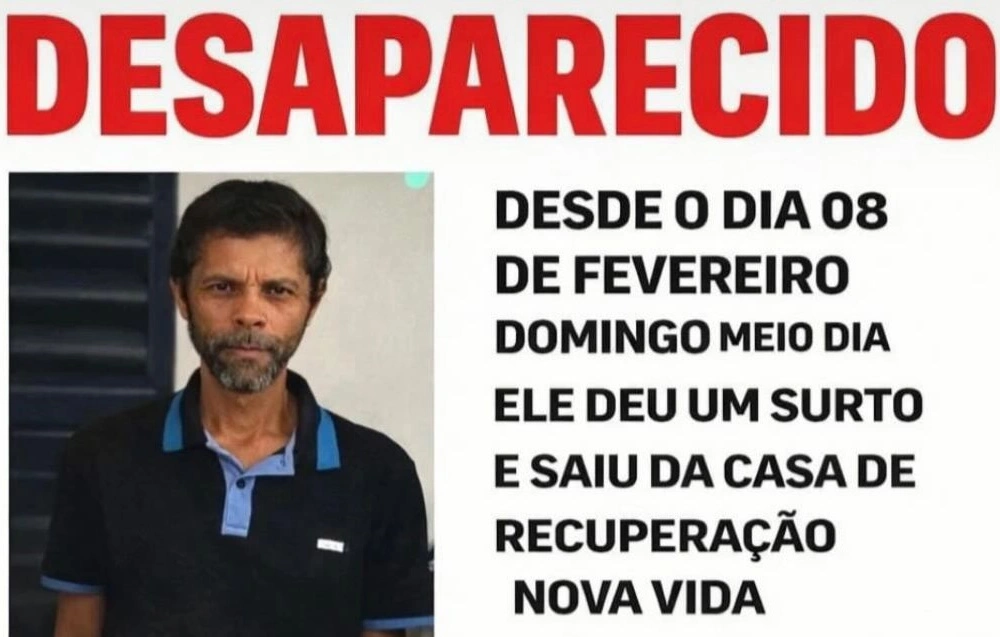 Homem desaparece após sair de casa de recuperação no Sul do Piauí