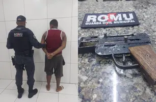 Homem é preso com arma artesanal minutos depois de roubar motocicleta em Timon (Foto: Divulgação/ROMU)