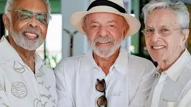 Lula almoça com Gilberto Gil e Caetano Veloso durante agenda em Salvador (Foto: @ricardostuckert)