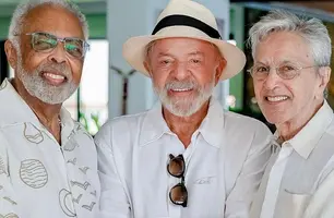 Lula almoça com Gilberto Gil e Caetano Veloso durante agenda em Salvador (Foto: @ricardostuckert)
