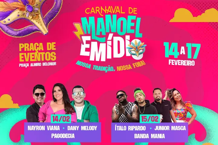 Manoel Emídio se prepara para quatro dias de folia com programação diversificada